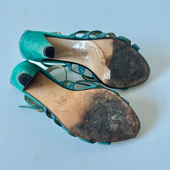 REISS Turquoise Heel Sandals - Picture 10 of 10